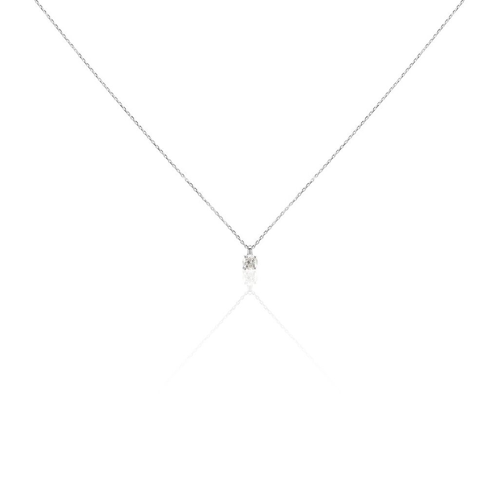 VICTORIA Damen Collier Wei&szlig;gold 585 (14 Karat) Diamant Wei&szlig; 0,21 ct