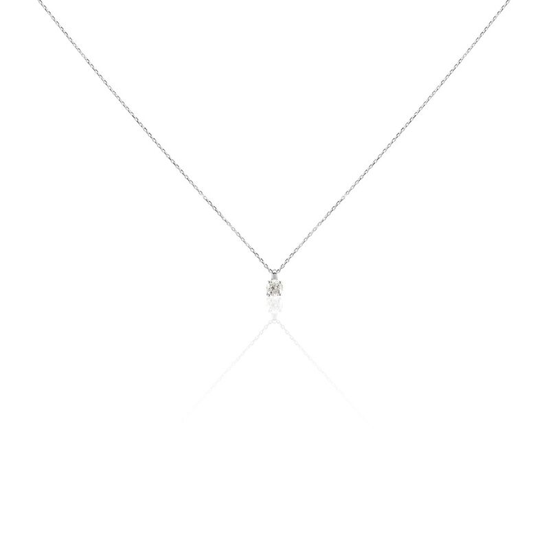 VICTORIA Damen Collier Wei&szlig;gold 585 (14 Karat) Diamant Wei&szlig; 0,21 ct - Halsketten Damen | OROVIVO