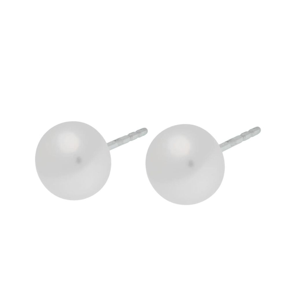 Damen Perlenohrringe Silber 925 Zuchtperlen 8-9mm - Ohrstecker Damen | OROVIVO
