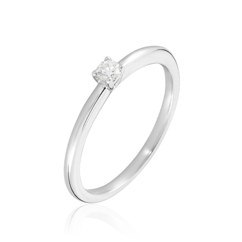 VENISE Damen Ring Wei&szlig;gold 585 (14 Karat) Diamant Wei&szlig; B 18 mm - Verlobungsringe Damen | OROVIVO