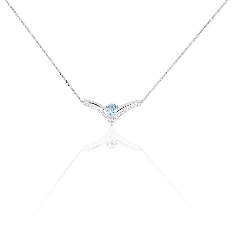 Collier Yalina Or Blanc Topaze Et Oxyde De Zirconium - Spannringe Damen | OROVIVO