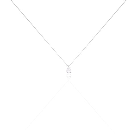 Damen Collier Weißgold 375 Zirkonia Tropfen - Halsketten Damen | OROVIVO