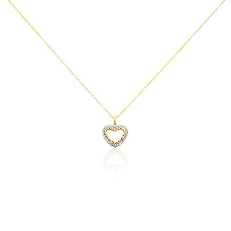 Herz Precious Damen Collier Gold 375 (9 Karat) Diamant Wei&szlig; 0,19 ct Herz B 0,95 mm - Halsketten Damen | OROVIVO