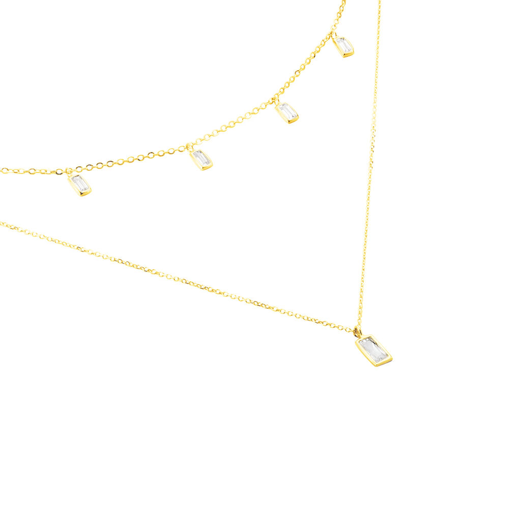 Damen Collier Gold 375 Zirkonia Tropfen Ginna 2 - Halsketten Damen | OROVIVO