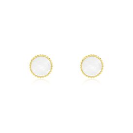 Damen Ohrstecker Gold 375 Perlmutt Kreis - Ohrstecker Damen | OROVIVO