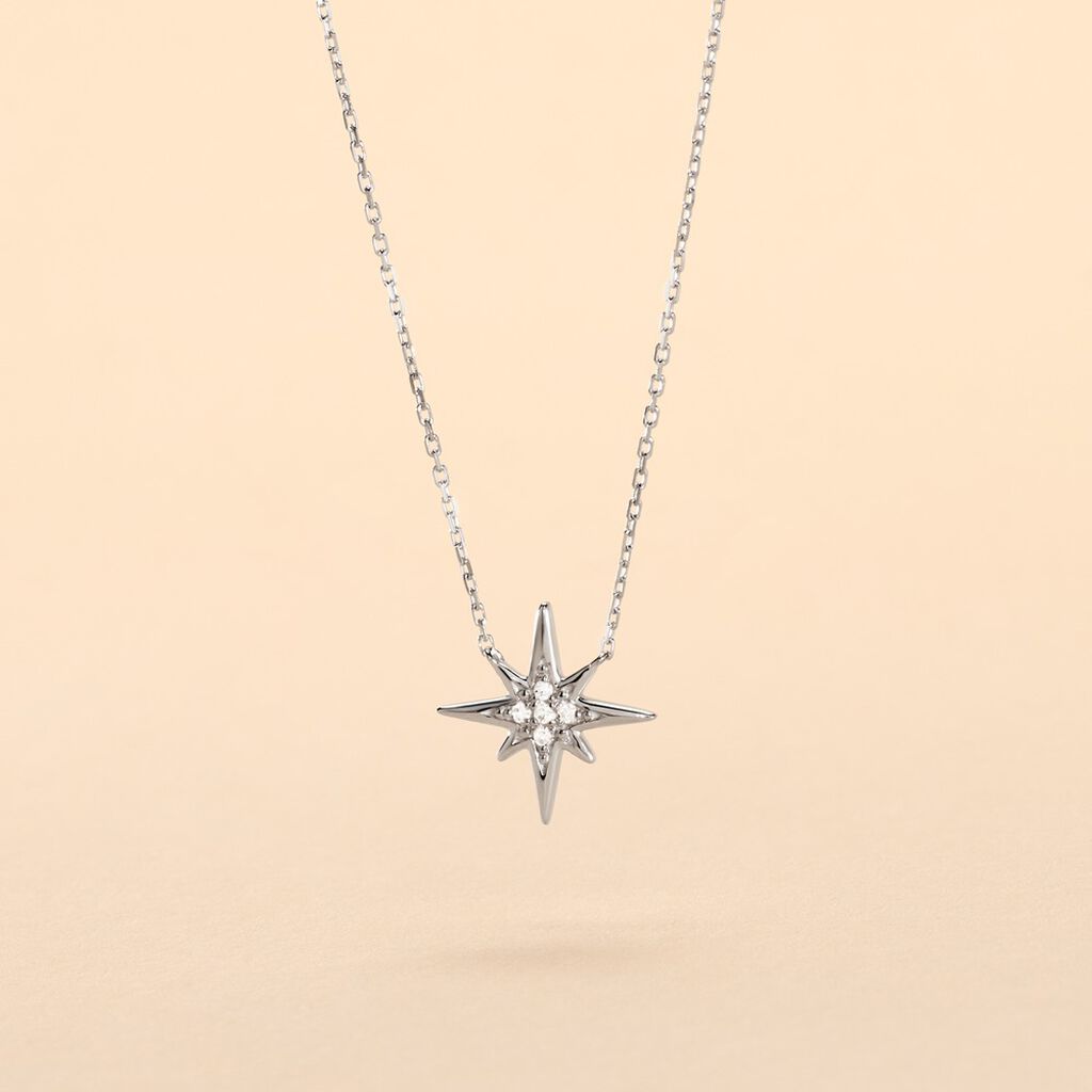 Collier Or Weiss Aveline Etoile Pavage - Spannringe Damen | OROVIVO