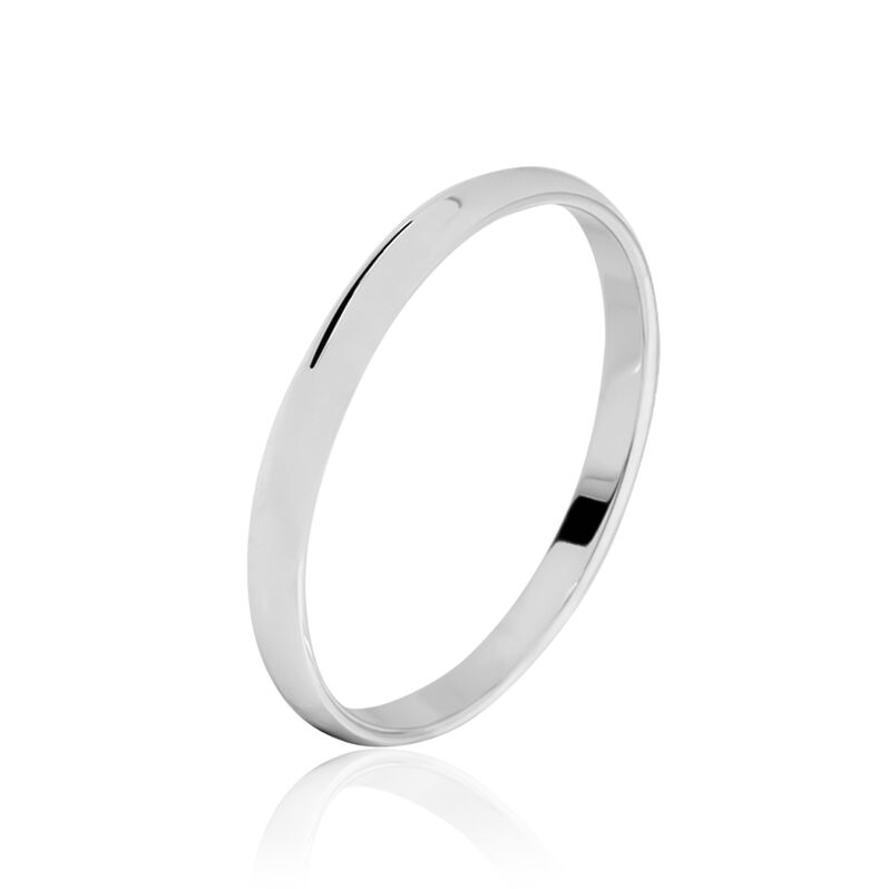 Alliance Irais Demi Jonc Classique Or Blanc - Spannringe Familie | OROVIVO