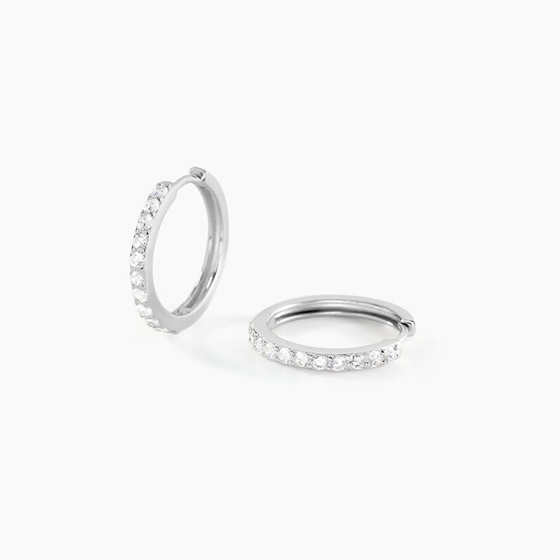 Créoles Justy Argent Weiss Oxyde De Zirconium - Spannringe Damen | OROVIVO