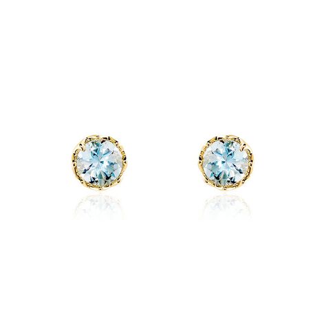 MILY Damen Ohrstecker Gold 585 (14 Karat) Topas Blau 0,61 ct - Ohrstecker Damen | OROVIVO