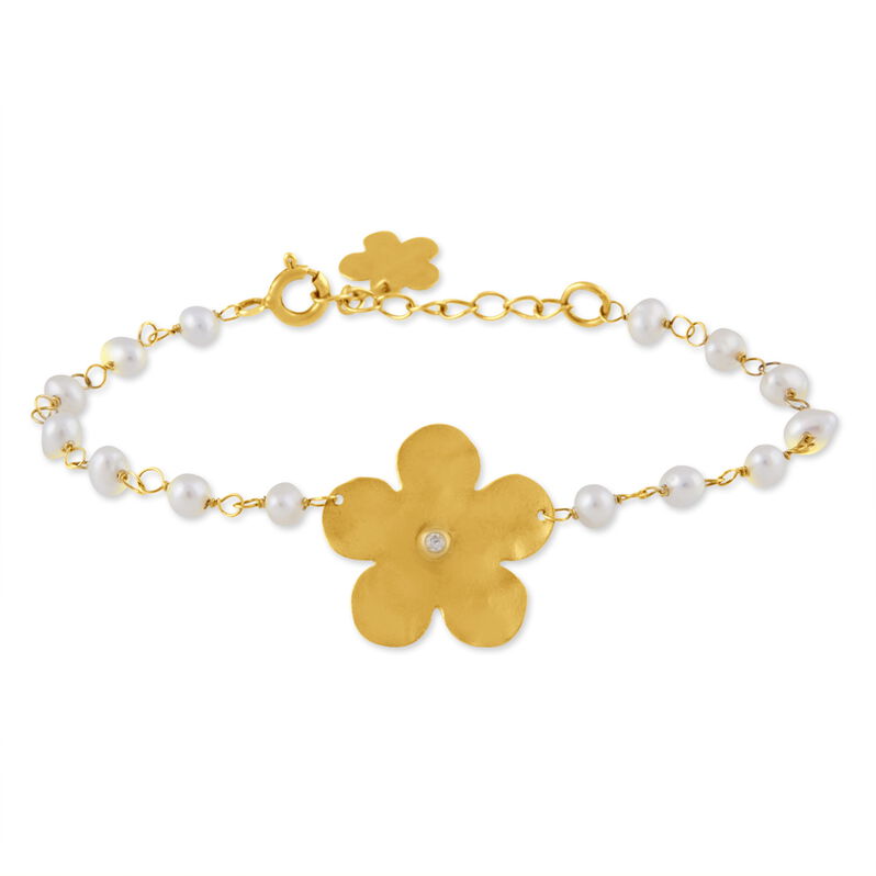 Bracelet France-anne Argent Jaune Perle De Culture - Spannringe Damen | OROVIVO