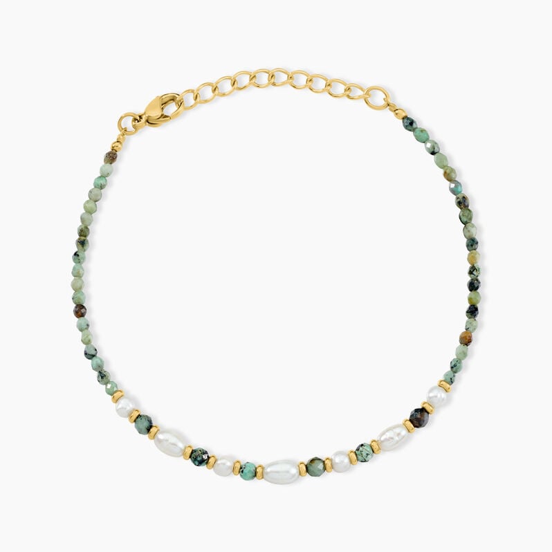 Bracelet Acier Jaune Turquoise - Spannringe Damen | OROVIVO