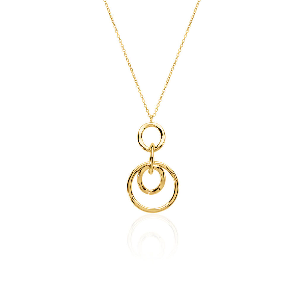 CARLOTTA Damen Collier Edelstahl vergoldet Kreis