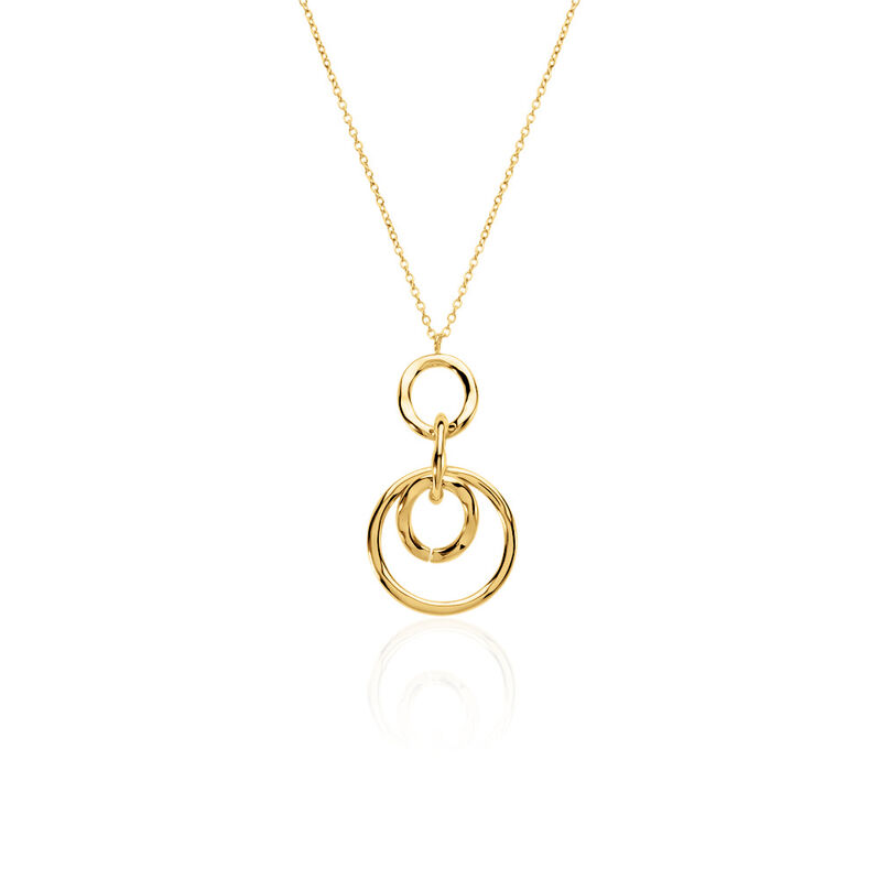 CARLOTTA Damen Collier Edelstahl vergoldet Kreis - Halsketten Damen | OROVIVO