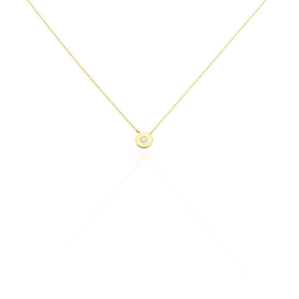 Damen Collier Gold 375 Diamant 0,05ct Kreis Tina - Halsketten Damen | OROVIVO