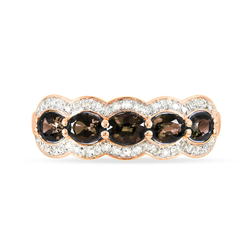 Bague Margaux Or Rose Quartz Et Diamant - Spannringe Damen | OROVIVO