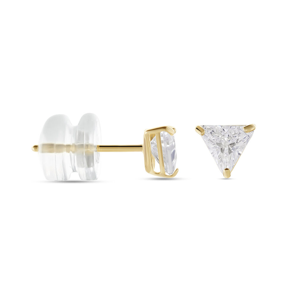 Damen Ohrstecker Gold 375 (9 Karat) Zirkonia Wei&szlig; 0,85 ct