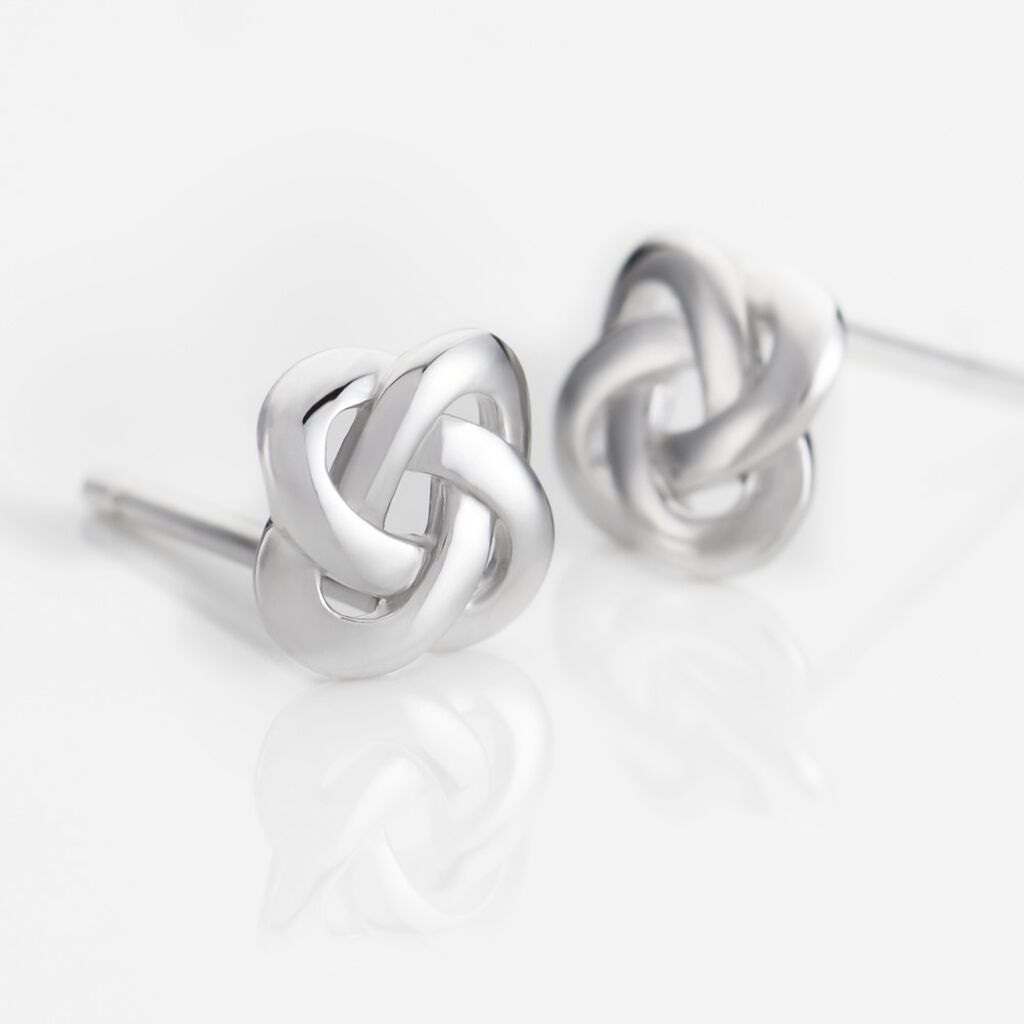 ALBANNE KNOTEN 5 Damen Ohrstecker Silber 925 Knoten