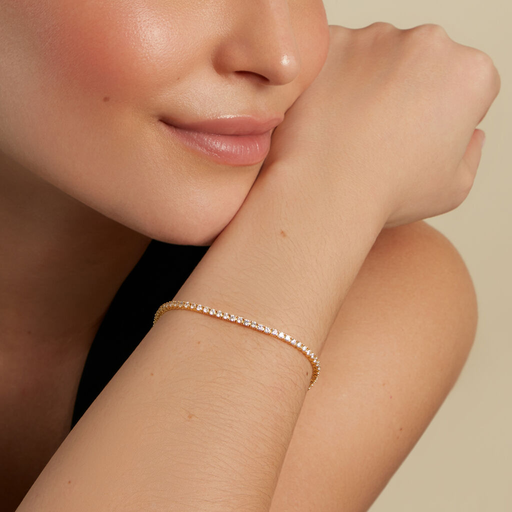 AUREISEL Damen Armband Silber vergoldet 925 Zirkonia Wei&szlig; 4,21 ct