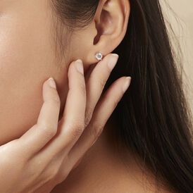 Ohrringe Weißgold 750 Synthetische Diamanten 0,38ct - Ohrstecker Damen | OROVIVO