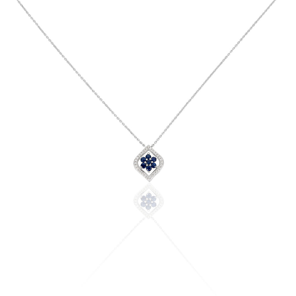 Collier Or Weiss Linaelle Et Saphir - Spannringe Damen | OROVIVO