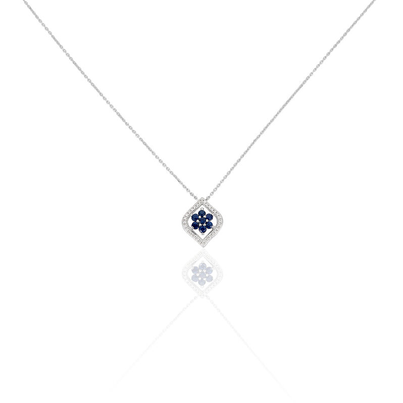 Collier Or Weiss Linaelle Et Saphir - Spannringe Damen | OROVIVO