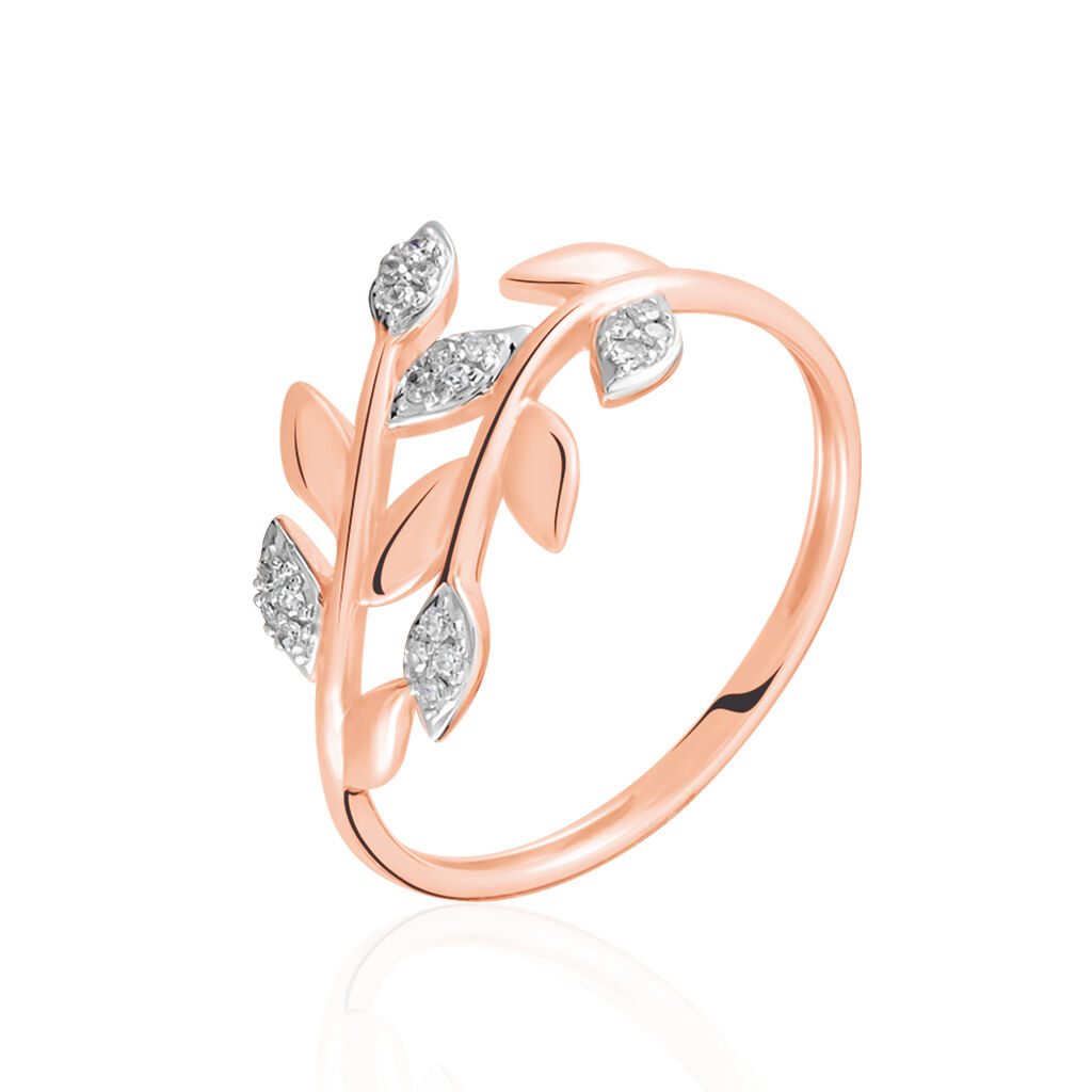 Bague Or Rose Emelyne Et Diamant - Spannringe Damen | OROVIVO