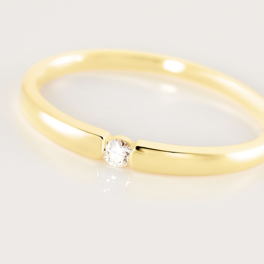 SANINA Damen Ring Gold 585 (14 Karat) Diamant Wei&szlig; 0,04 ct