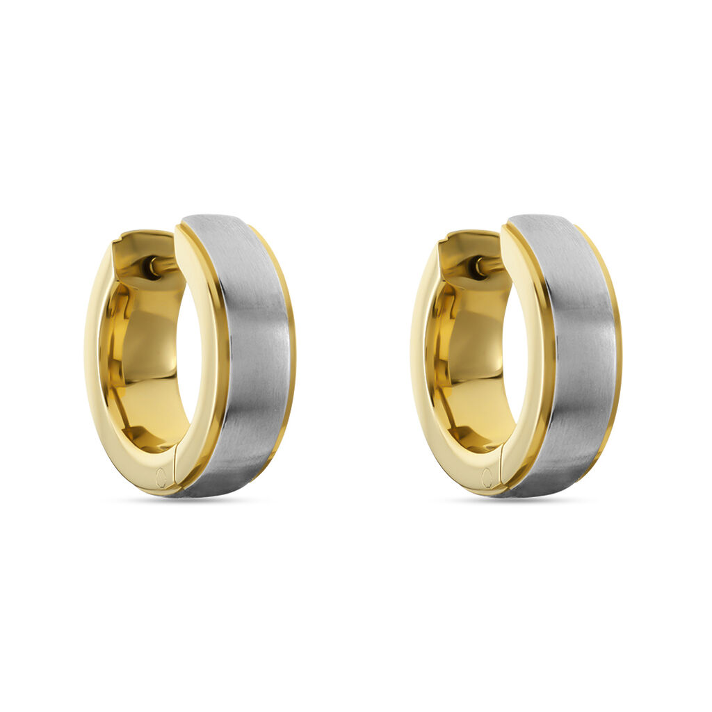 NORAH Damen Creolen Titan Bicolor Gelb/Silber B 4,7 mm