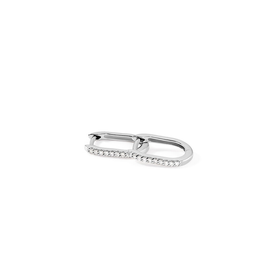 BRITTANY Damen Creolen Wei&szlig;gold 375 (9 Karat) Diamant Wei&szlig; 0,07 ct