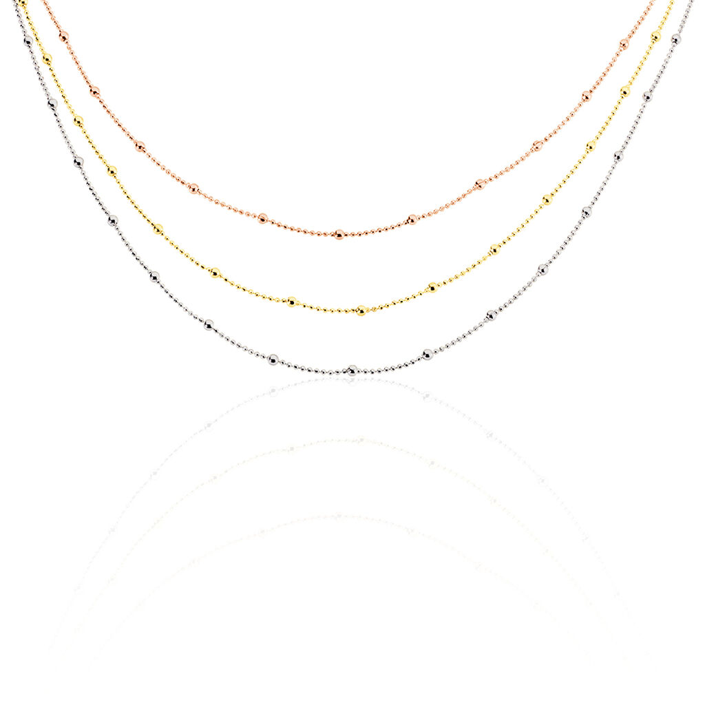 DARALEA Damen Collier Silber Tricolor 925 Ball