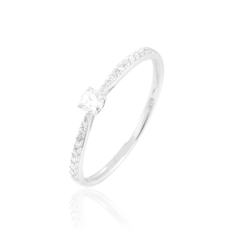 Bague Solitaire Hemera Or Blanc Diamant - Spannringe Damen | OROVIVO