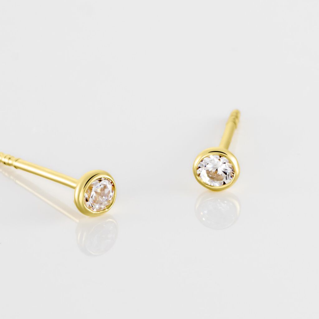 Damen Ohrstecker Gold 375 Zirkonia Zarge  - Ohrstecker Damen | OROVIVO