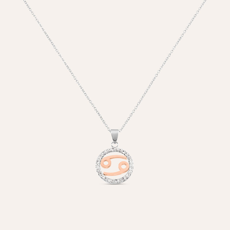 Collana Sunrise Acciaio Bicolore Bianco / Rosa Cubic Zirconia - Spannringe Damen | OROVIVO