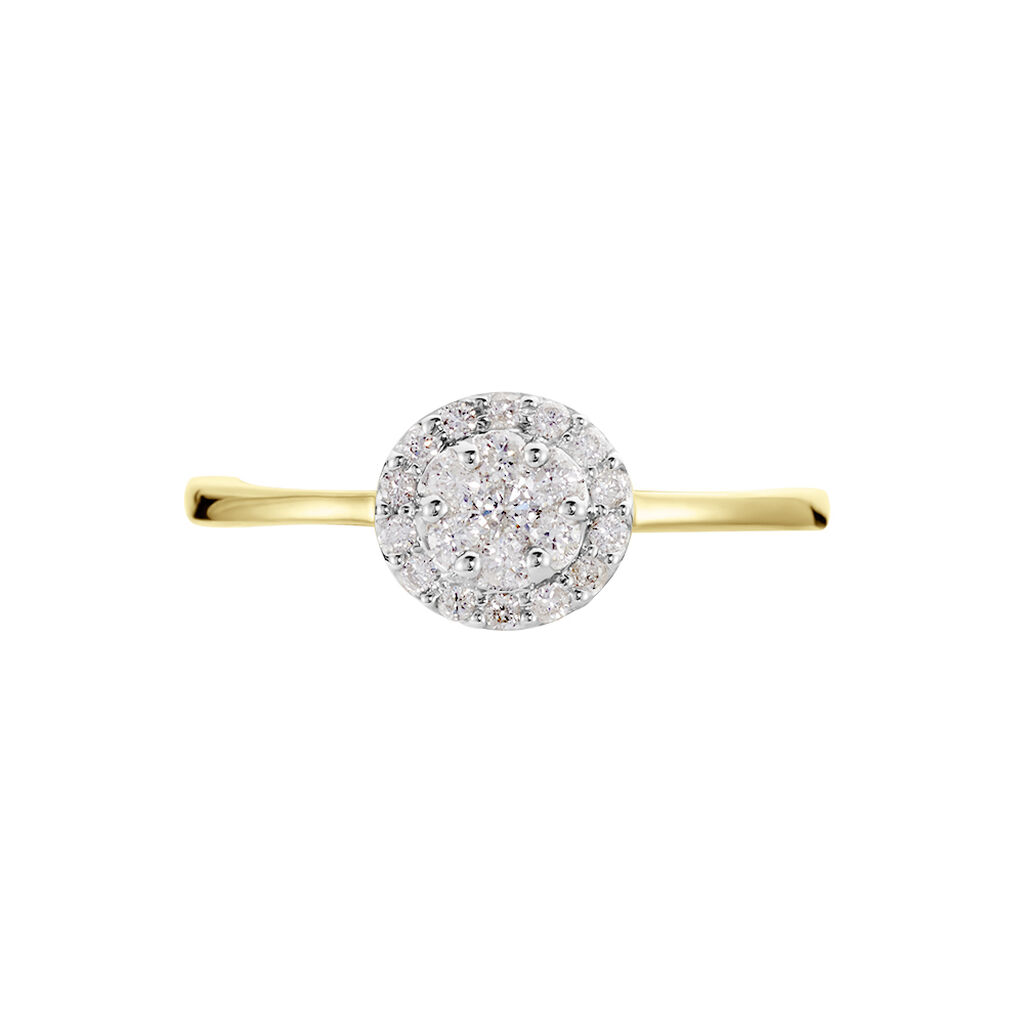 Bloom Damen Ring Gold 375 (9 Karat) Diamant Wei&szlig; 0,05 ct Kreis B 1,55 mm
