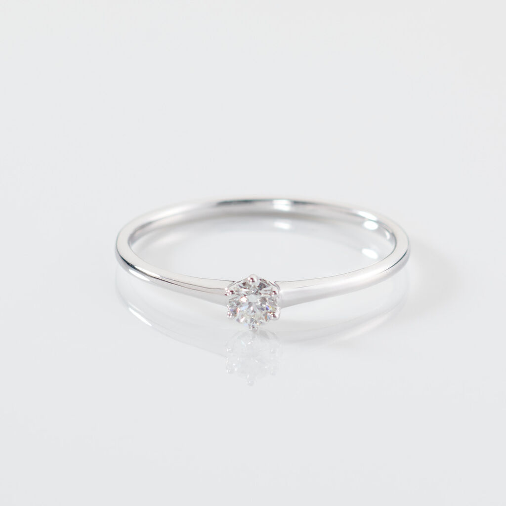 MONOPOLI Damen Ring Wei&szlig;gold 585 (14 Karat) Diamant Wei&szlig; 0,16 ct