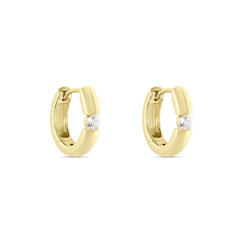 Damen Creolen Gold 750 Diamant 0,2ct Lisboa 10,00mm 3,20mm  - Creolen Damen | OROVIVO