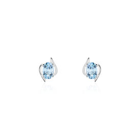 Damen Ohrstecker Weißgold 375 Blauer Topas - Ohrstecker Damen | OROVIVO