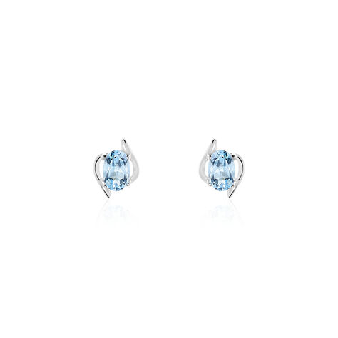 Damen Ohrstecker Weißgold 375 Blauer Topas - Ohrstecker Damen | OROVIVO