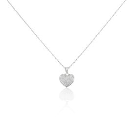 Damen Halskette Silber 925 Zirkonia Herz - Herzketten Damen | OROVIVO