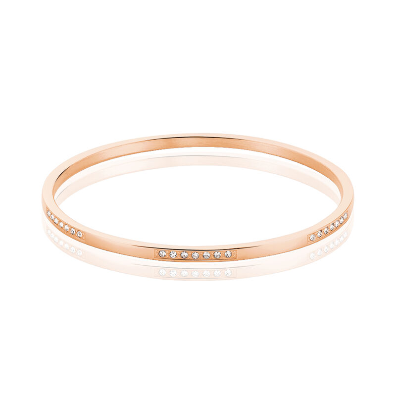 Bracelet Jonc Acier Rose Strass - Spannringe Damen | OROVIVO