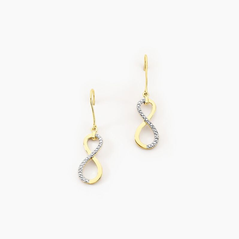 Boucles D'oreilles Pendantes Infino Or Jaune Diamant - Spannringe Damen | OROVIVO