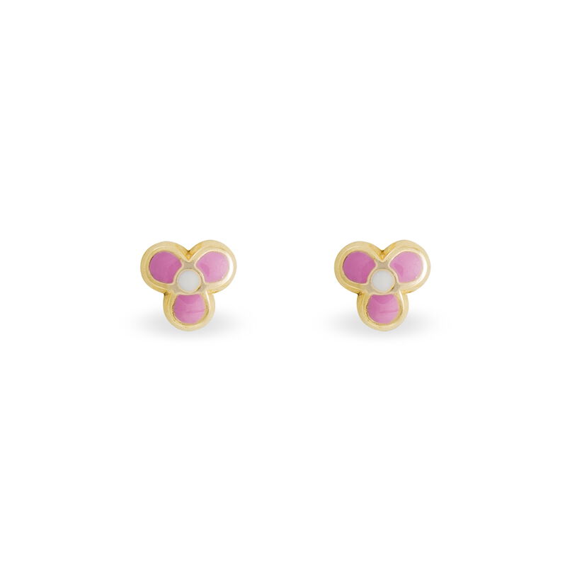 Boucles D'oreilles Puces Fleur Rose Or Jaune - Spannringe Kinder | OROVIVO