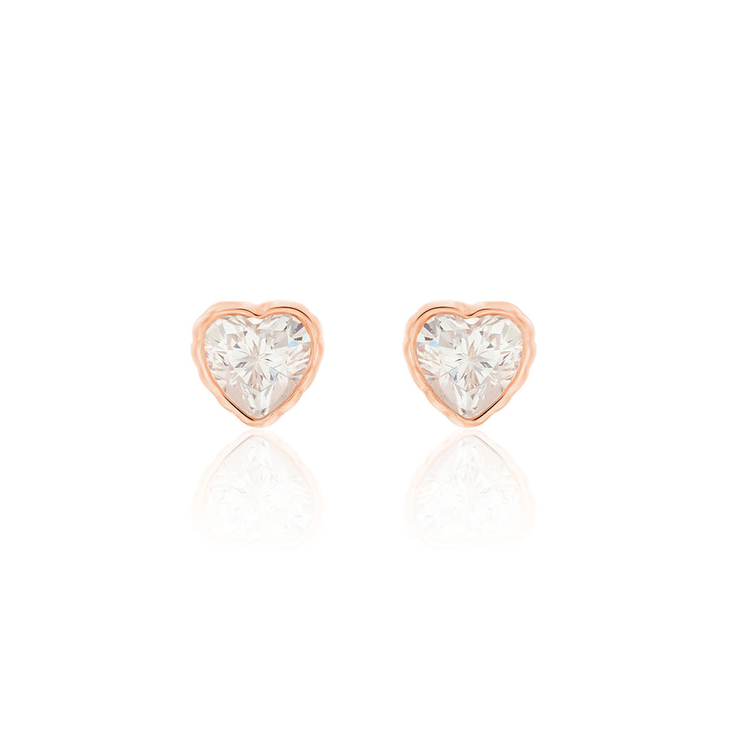 Familie Ohrstecker Rosegold 375 Zirkonia Herz Dotti  - Ohrstecker Familie | OROVIVO
