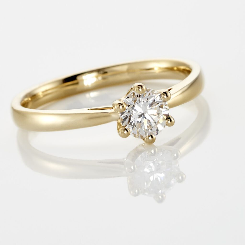 Monopoli Damen Ring Gold 750 (18 Karat) Diamant Wei&szlig; 0,52 ct