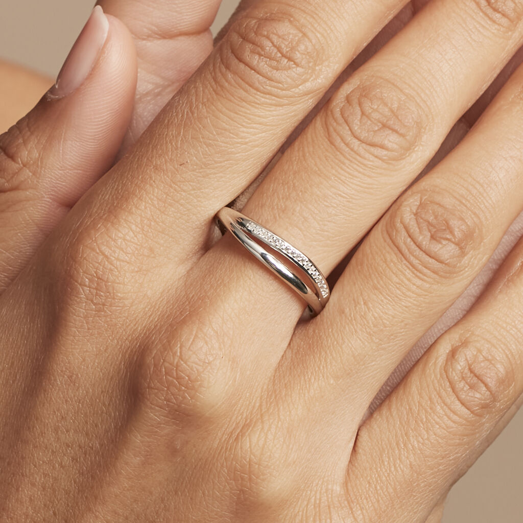 CELIMENTE Damen Ring Silber Silber 925 Zirkonia Weiß - Ringe mit Stein Damen | OROVIVO