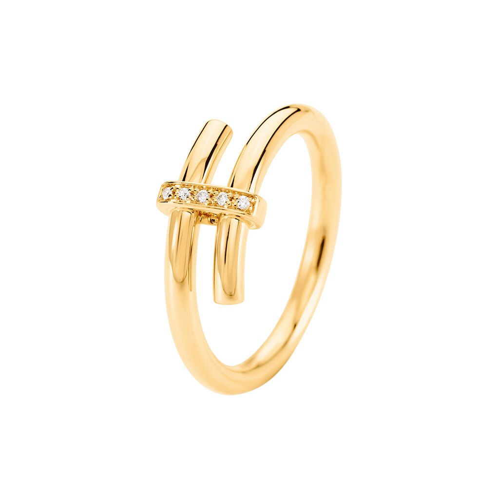 KRISTIN Damen Ring Gold 375 (9 Karat) Diamant Weiß 0,02 ct - Ringe mit Stein Damen | OROVIVO