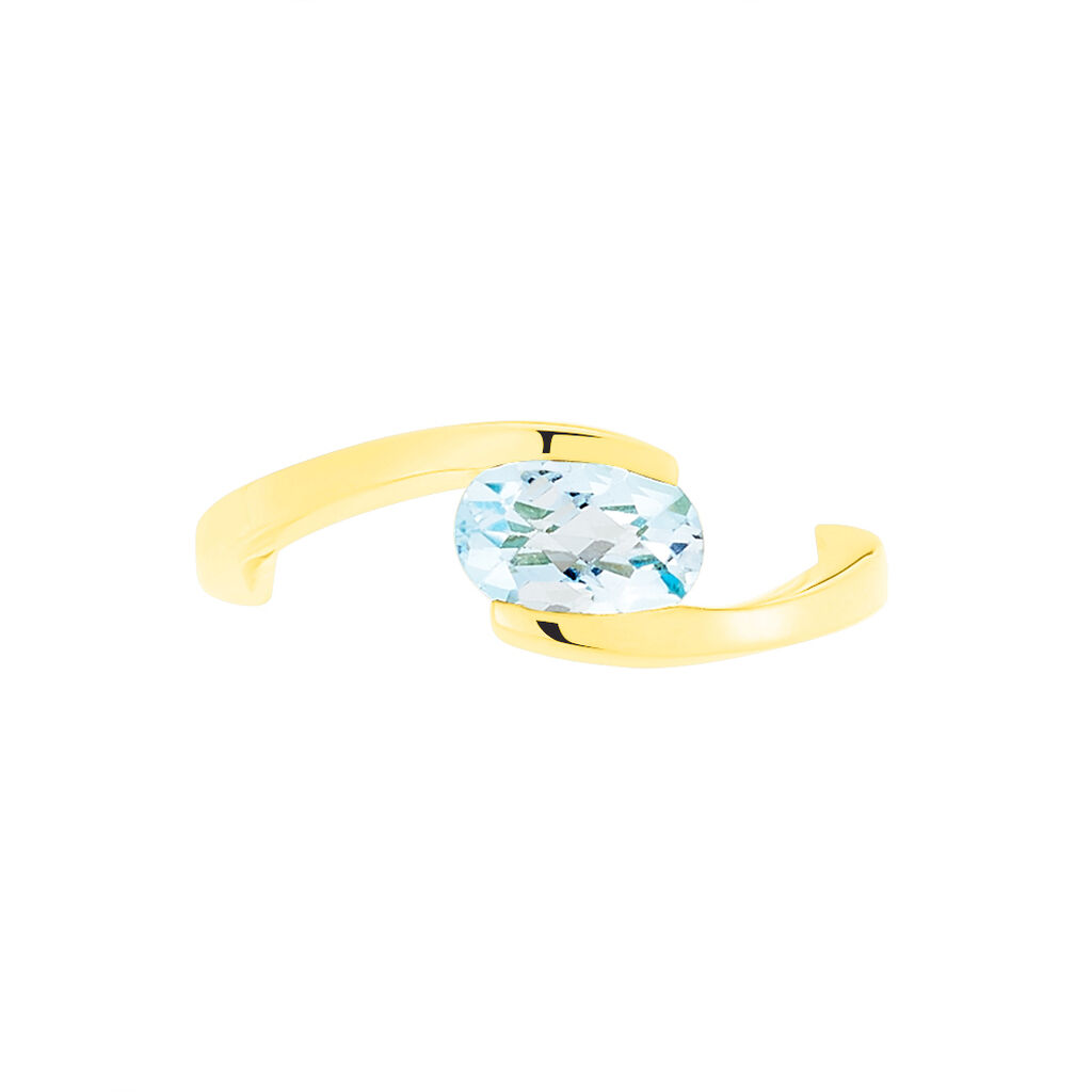 Spannring Gold 333 Blauer Topas  - Hochzeitsringe Damen | OROVIVO