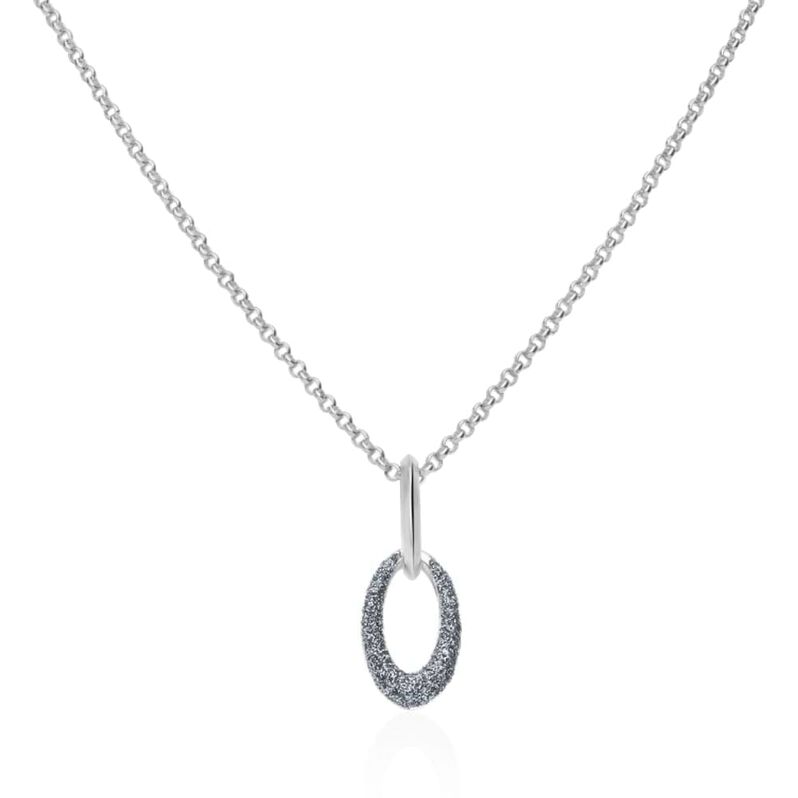 Girocollo in ottone rodiato e glitter antracite - Spannringe Damen | OROVIVO