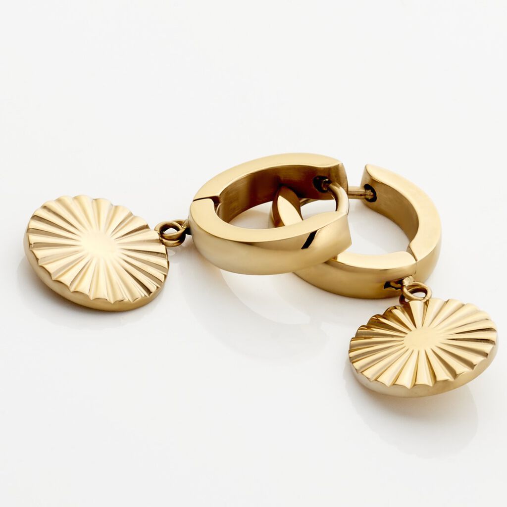 Damen Creolen Edelstahl vergoldet