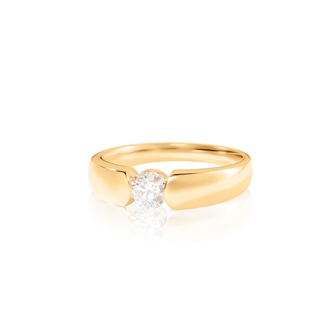 SANINA Damen Ring Gold 585 (14 Karat) Diamant Wei&szlig; 0,4 ct B 4,3 mm
